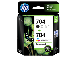 HP 704 2-pack Black/Tri-color Original Ink Advantage Cartridges (F6V33AA)